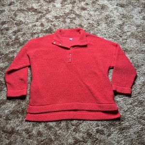 Aerie Jacket Womens Extra Large Oversized Quarter Button Fleece Long Sleeve
